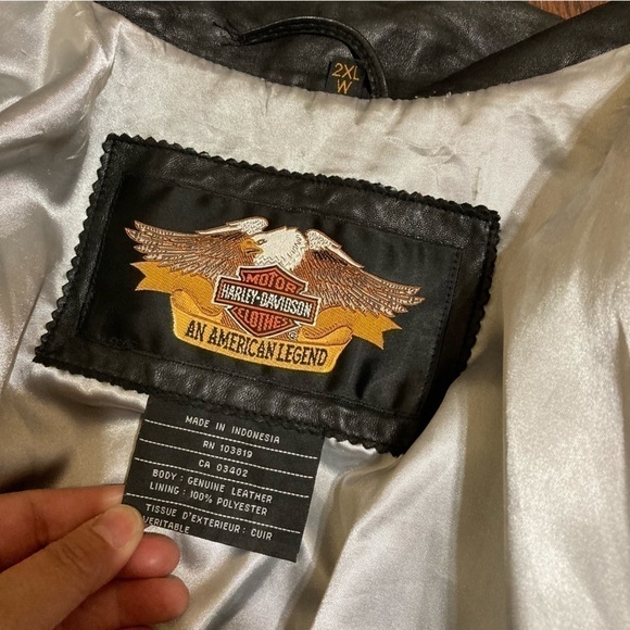 HARLEY DAVIDSON studded Leather biker jacket 2XL very soft leather GUC - Picture 13 of 14